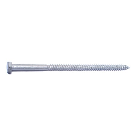 Midwest Fastener Lag Screw, 1/4 in, 5-1/2 in, Steel, Hot Dipped Galvanized Hex Hex Drive, 100 PK 05564